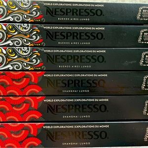 12 Nespresso ORIGINAL sleeves, unopened, 6 Buenos Aires and 6 Shanghai lungos